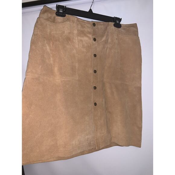 Tommy Hilfiger Dresses & Skirts - Tommy Hilfiger Y2K Khaki Skirt Leather Size 12 Midi